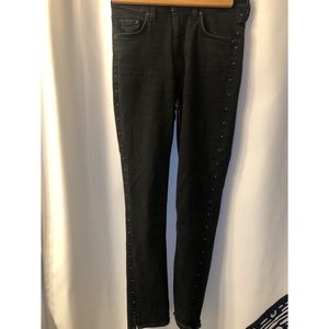 Black Studded Slim Fit, High Rise Jeans in Size Small. Great condition.